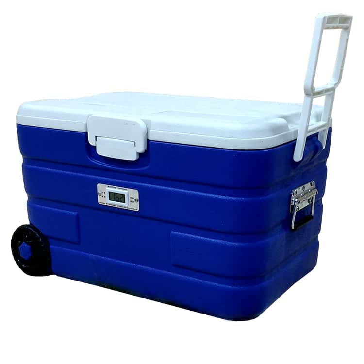 40L生物药品检验干冰保温箱长效低温户外采样标本接收冷藏箱拉杆带轮
